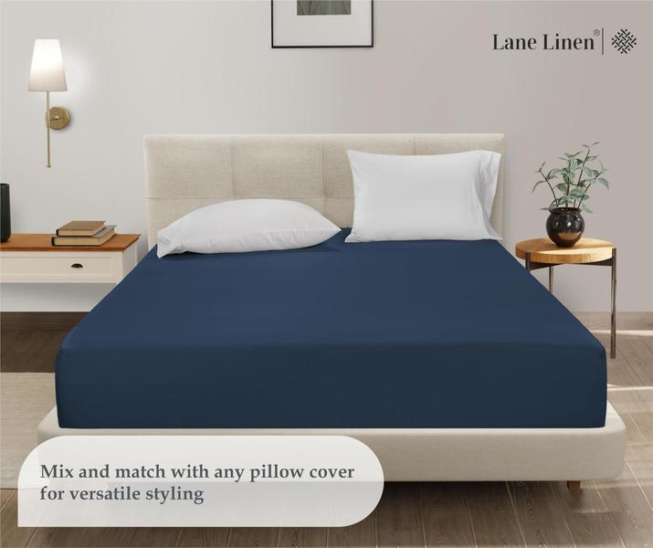 Imagem de Lençol com elástico LANE LINEN Lane Linen Queen Navy Microfiber