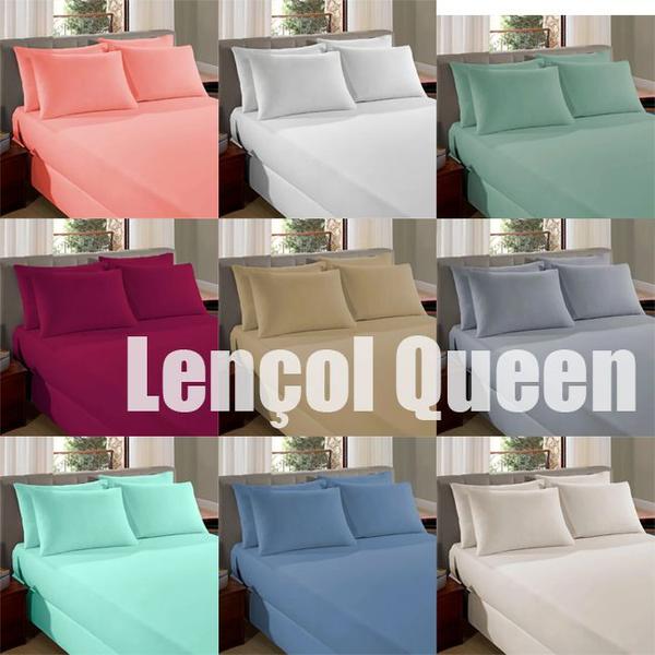 Imagem de Lençol Com Elástico Queen Size Liso Padrão 1,58x1,98x30cm 1 Peças 100% Algodão - Vivaldi