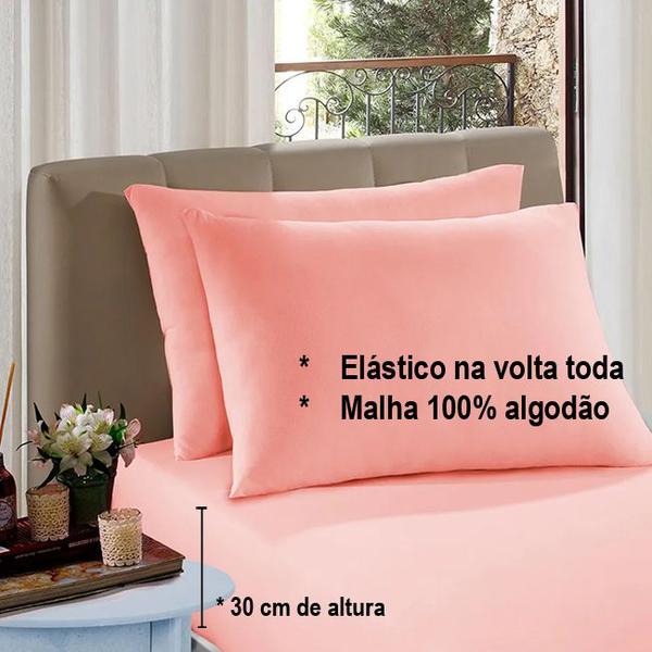 Imagem de Lençol Com Elástico Solteiro Size Padrão 88x1,88x30cm 02 Peças 100% Algodão - Vivaldi