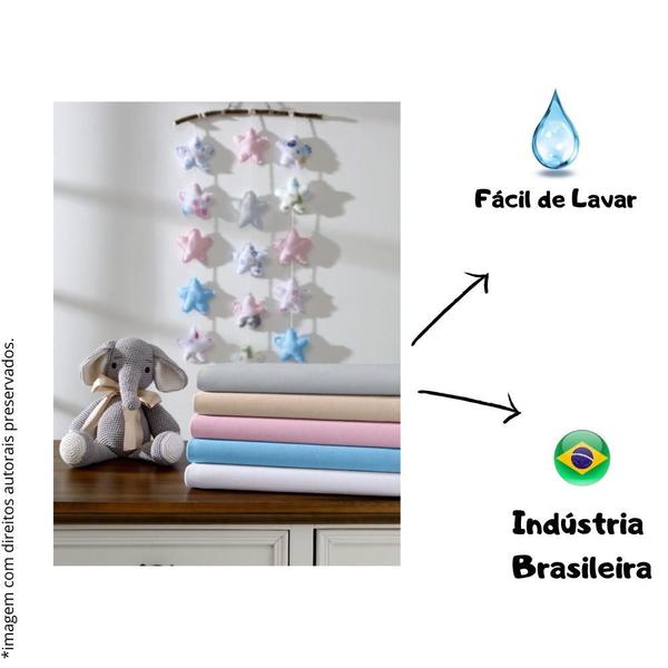 Imagem de Lençol de berço infantil com elástico liso 100% algodão malha bebê