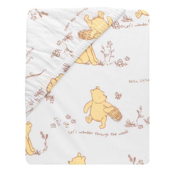 Imagem de Lençol de berço Lambs & Ivy Disney Baby Storytime Pooh 100% algodão