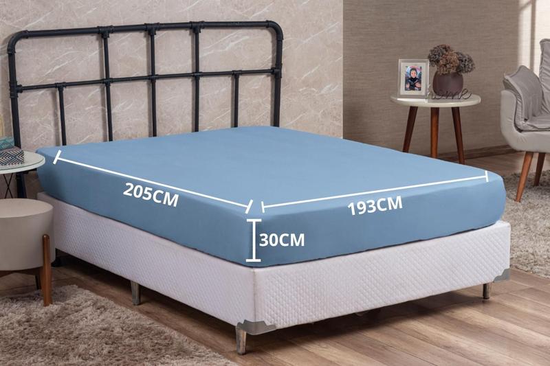 Imagem de Lençol de Cama King Size PREMIUM 30CM Altura Cama Box Liso Avulso com Elástico Várias Cores