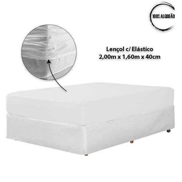 Imagem de Lençol de cama Queen Avulso 400 Fios 40cm Altura 100% algodao