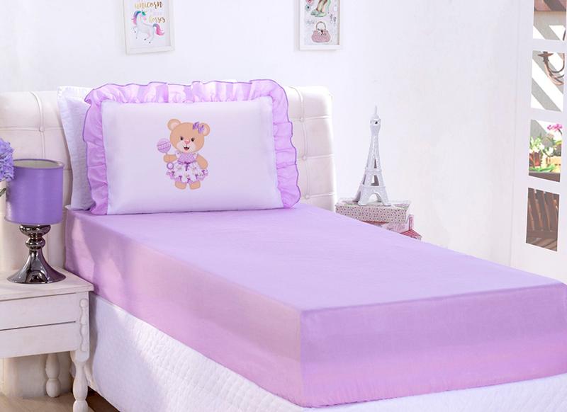 Imagem de Lençol de Cama Solteiro Infantil Menina Estampado