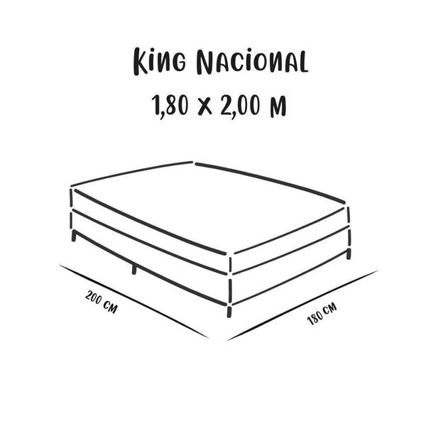 Imagem de Lençol de Elástico Avulso King Nacional 1,80 x 2,00m Branco Arrumadinho Enxovais