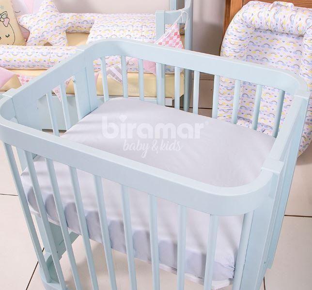 Lençol de Mini Berço ul 100% Algodão com Elástico - 1 Peça - Biramar Baby Imagem de Lençol de Mini Berço ul 100% Algodão com Elástico - 1 Peça