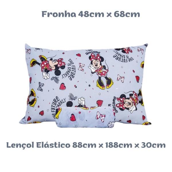 Imagem de Lençol Elástico Infantil Fronha Malha Algodão Estampado