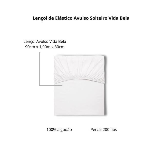 Imagem de Lençol Elástico Vida Bela Solteiro 200 Fios 90x190x30cm