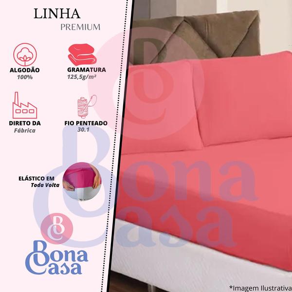 Lençol King Avulso Com Elástico Malha 100% Algodão Bona Casa Imagem de Lençol King Avulso Com Elástico Malha 100% Algodão Bona Casa