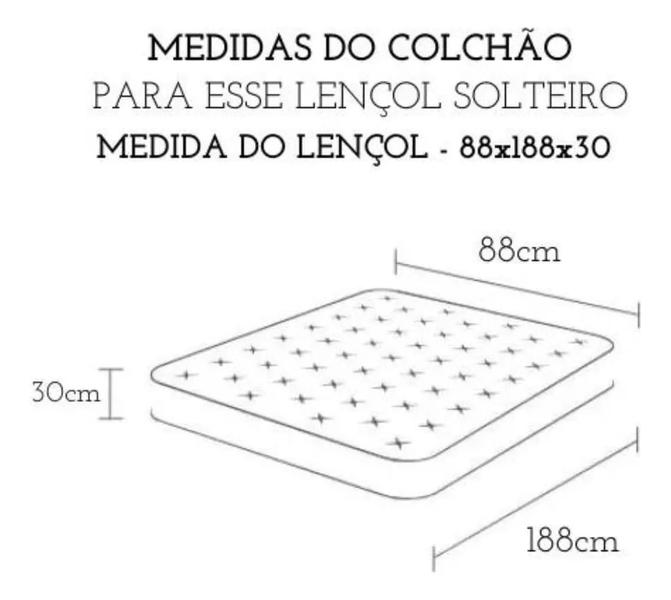 Imagem de Lençol King Size c/ Elástico 100% Algodão 1,90mx2,00mx35cm