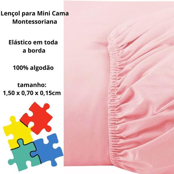 Imagem de Lençol Mini Cama 1,50x0,70x0,15 C/ Elástico Percal 200 Fios