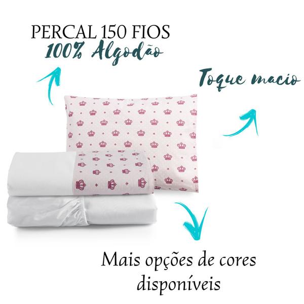 Imagem de Lençol Mini Cama Montessoriana 100% Algodão Rose Poá Moderno