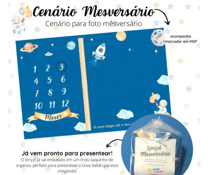 Lençol Painel Cenário Fotos MDF Mêsversário Espaço Estrela - Minha Estrelinha Imagem de Lençol Painel Cenário Fotos MDF Mêsversário Espaço Estrela