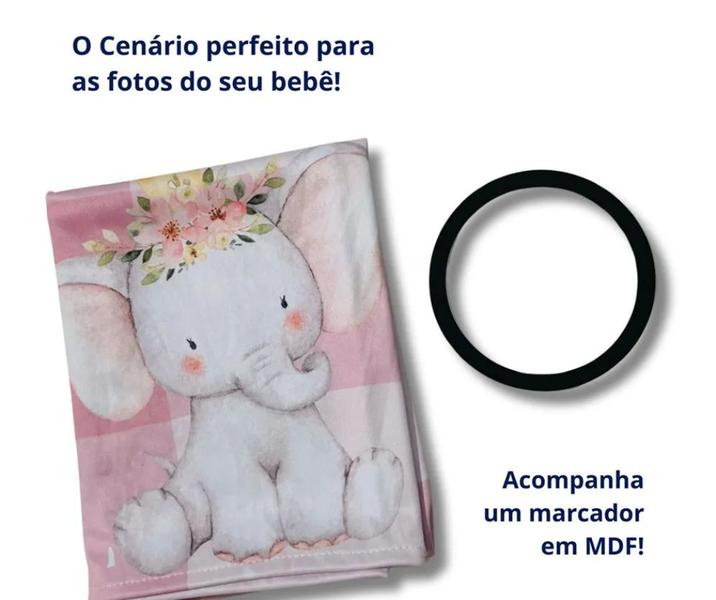 Imagem de Lençol Painel Cenário Fotos MDF Mêsversário Gêmeos Rosa