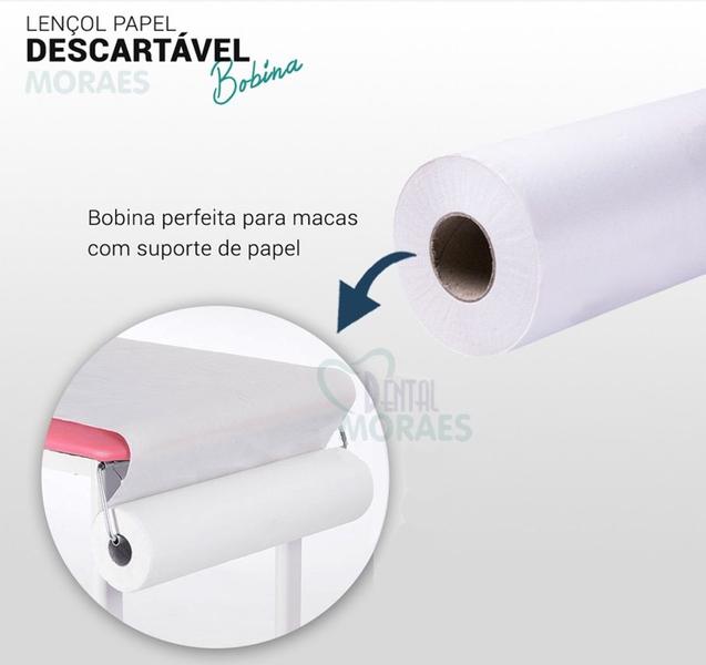 Imagem de Lençol Papel P/ Maca Hospitalar 50cm x 50m Tipo 1 -5 un