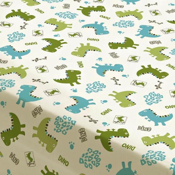 Imagem de Lencol Para Berco Bebe 3 Pcs Dinossauro Verde Com Fronha