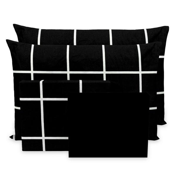 Lençol Queen 4 pçs Estampado Percal Flex 400 Fios Toque Acetinado - 40cm de altura - BEM ME QUER Imagem de Lençol Queen 4 pçs Estampado Percal Flex 400 Fios Toque Acetinado - 40cm de altura