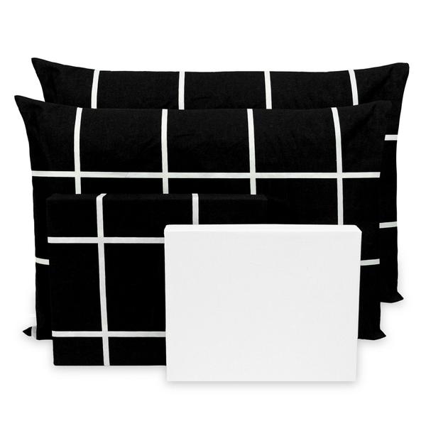 Lençol Queen 4 pçs Estampado Percal Flex 400 Fios Toque Acetinado - 40cm de altura - BEM ME QUER Imagem de Lençol Queen 4 pçs Estampado Percal Flex 400 Fios Toque Acetinado - 40cm de altura