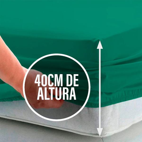 Imagem de Lençol Queen 40cm avulso c/ Elástico na Volta Toda Percal Flex 400 Fios Macio