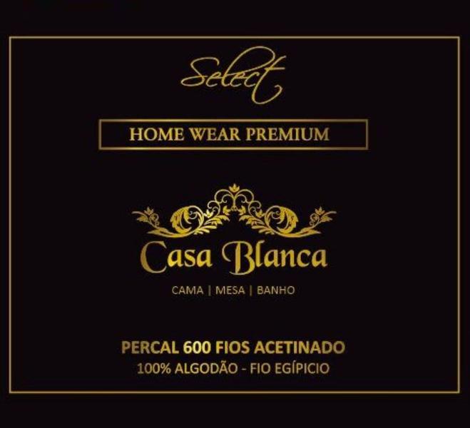 Imagem de Lençol S/ Elastico Casa Blanca Percal 600 Fios 100% Algodão Egípcio Queen