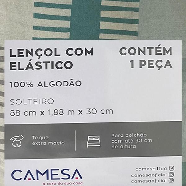 Imagem de Lençol Solteiro 100% Algodão Elástico Galaxy Camesa 120 Fios