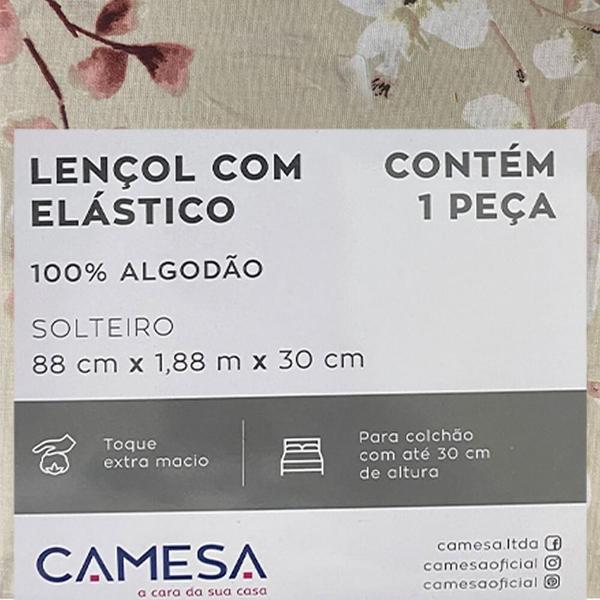 Imagem de Lençol Solteiro 100% Algodão Super Cotton 120 Fios - Camesa