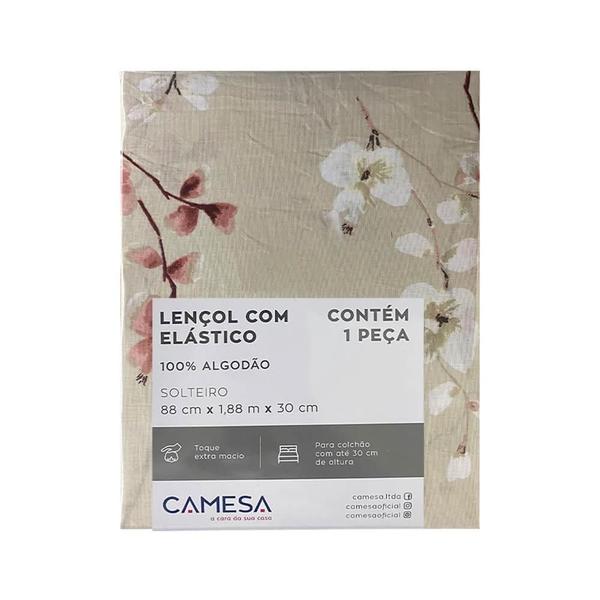 Imagem de Lençol Solteiro 100% Algodão Super Cotton 120 Fios - Camesa