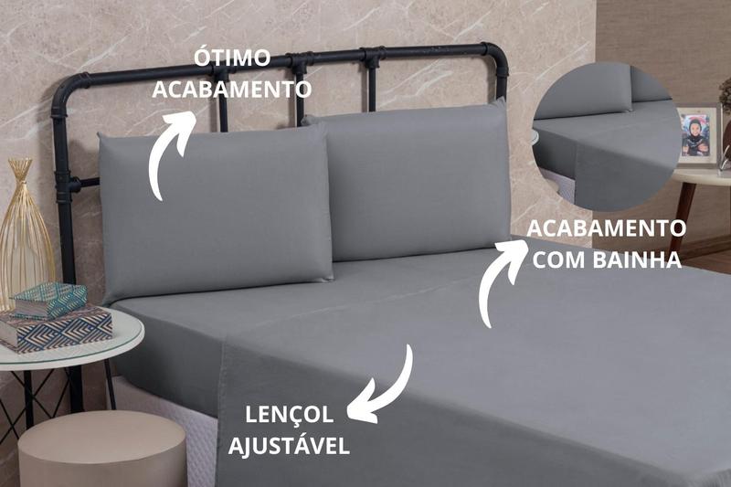 Imagem de Lençol Solteiro Avulso Sem Elástico Linha Prime Cama Box e Cama Beliche