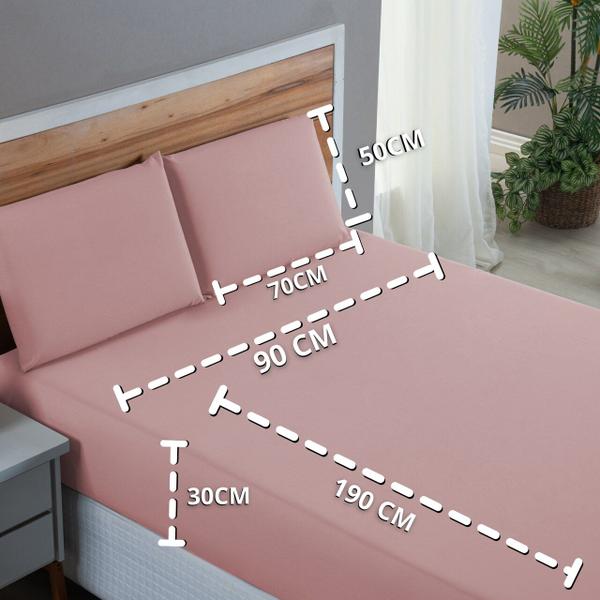 Imagem de Lençol Solteiro com Elástico e Fronha 200 Fios 100% Algodão 2 peças