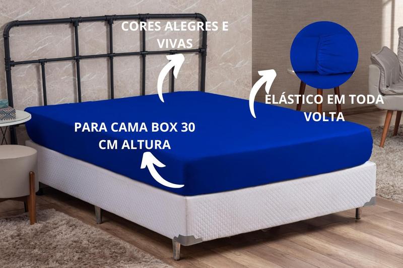 Imagem de Lençol Super King Cama Box Avulso com Elástico Linha Prime Microfibra