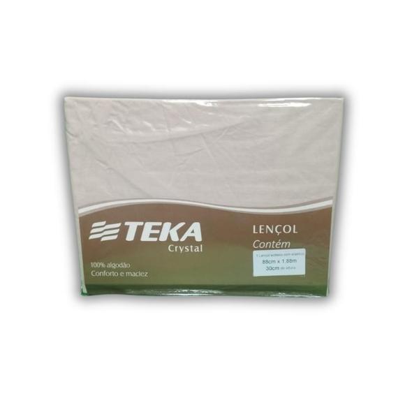 Imagem de Lençol Teka 100% Algodão Com Elastico 120 Fios Linha Crystal Solteiro, Casal, Queen