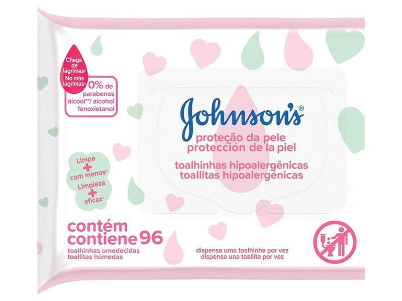 Imagem de Lenços Umedecido Johnsons Baby - Proteção da Pele 96 Unidades