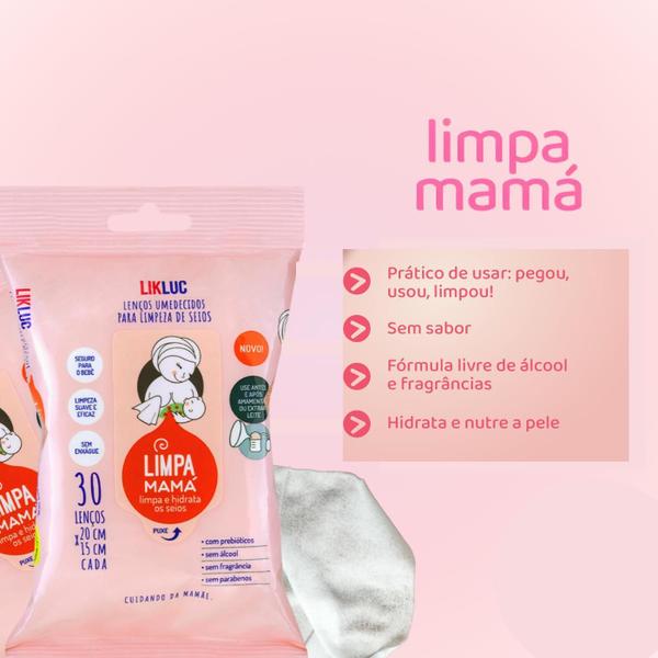 Imagem de Lenços Umedecidos Limpa Mamá Limpa E Hidrata Seios Cuidados