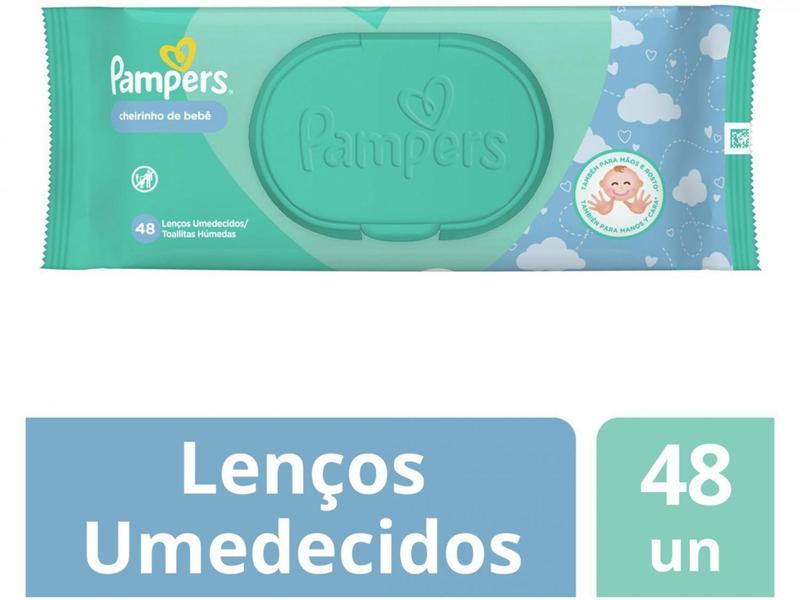 Imagem de Lenços Umedecidos Pampers Cheirinho de Bebê - 48 Unidades