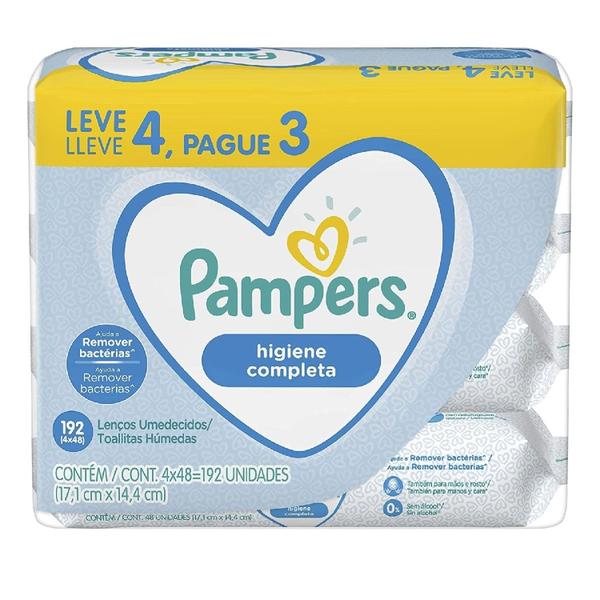 Imagem de Lencos Umedecidos Pampers Higiene Completa 48 Unidades Leve 4 Pague 3