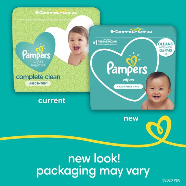 Imagem de Lenços umedecidos para bebês Pampers, 10 vezes sem perfume, pacotes pop-up, 800