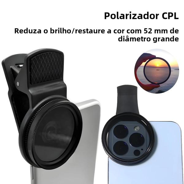 Imagem de Lente De Câmera Polarizadora Portátil Universal 37mm/52mm Circular Cpl Sem Filtro De Reflexos Para