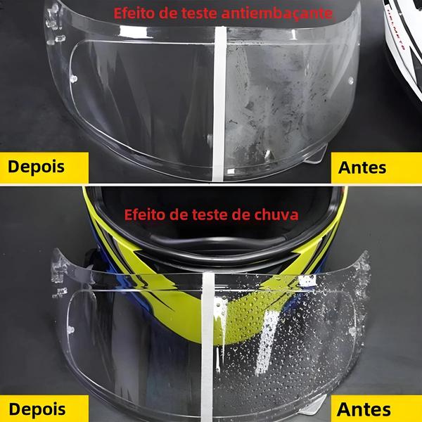 Imagem de Lente de Capacete de Motocicleta - Transparente, Antiembaçante e à Prova d'Água com Nano Revestimento