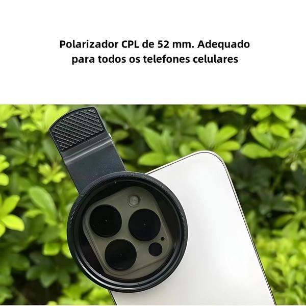 Imagem de Lente de Tatuagem com Filtro Polarizador Circular 52mm - Reduz Reflexos