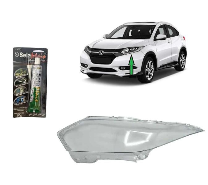 Imagem de Lente Farol Principal Honda Hrv 2015 a 2018 Esquerdo + Cola