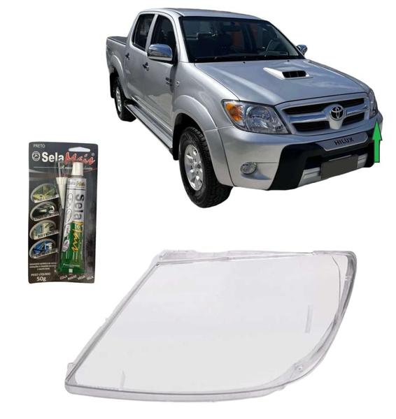 Imagem de Lente Farol Principal Toyota Hilux 2005 a 2011 LE + Cola