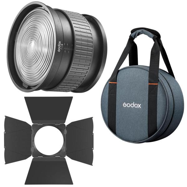 Imagem de Lente Fresnel Bowens Godox Fls8 Para Iluminador Led E Flash Com Abas Lb-01