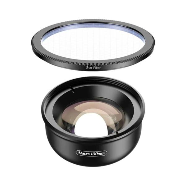 Imagem de Lente Macro 4K HD 100mm com Filtros CPL e Star para Smartphones iPhone e Samsung