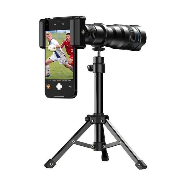 Imagem de Lente Telefoto 36x com Tripé de Metal e Clip Universal para iPhone e Samsung - Ideal para Observação de Pássaros