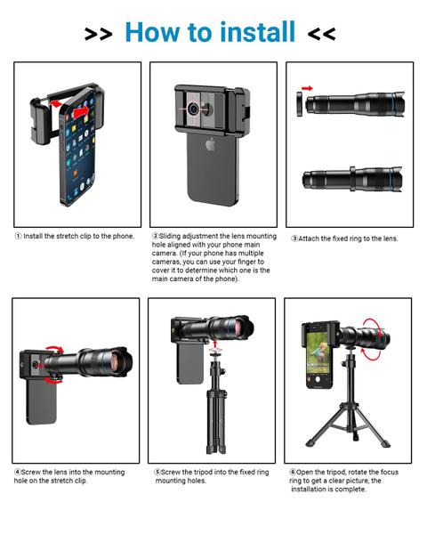 Imagem de Lente telefoto Evil Eye 36X HD de alta potência com tripé Android