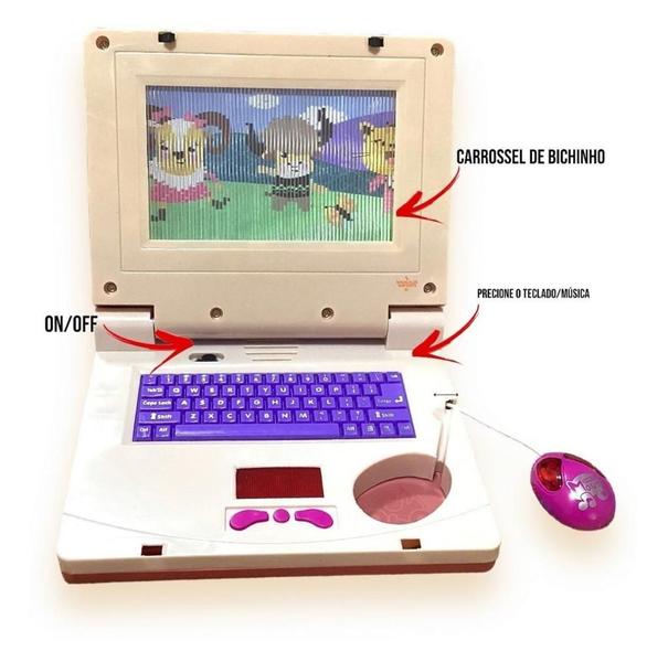 Imagem de Leptop Notebook Infantil Toca Musica E Luz Brinquedo Educativo Portatil