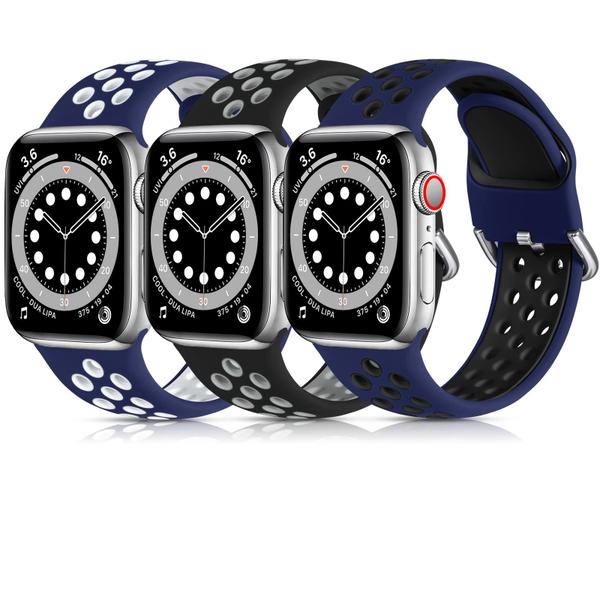 Imagem de Lerobo 3 Pulseiras de Silicone p/ Apple Watch 38-49mm