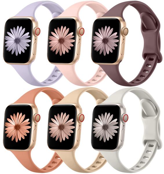 Lerobo 6 Pack Pulseiras Finas de Silicone para Apple Watch (Variadas) Imagem de Lerobo 6 Pack Pulseiras Finas de Silicone para Apple Watch (Variadas)