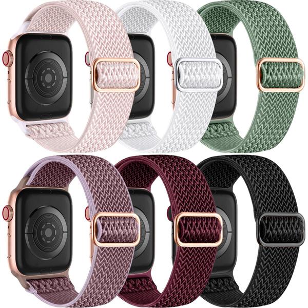 Imagem de Lerobo 6 Pulseiras Trançadas Compatíveis com Apple Watch - Nylon