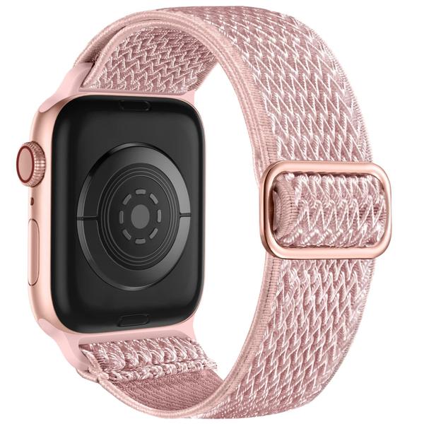 Imagem de Lerobo Pulseira de Nylon Elástica Ajustável para Apple Watch (Rosa Pink)